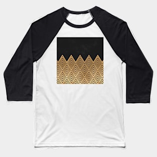 Geometric Black and Gold Baseball T-Shirt